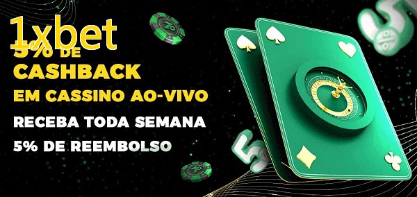 Promoções do cassino ao Vivo 1xbet